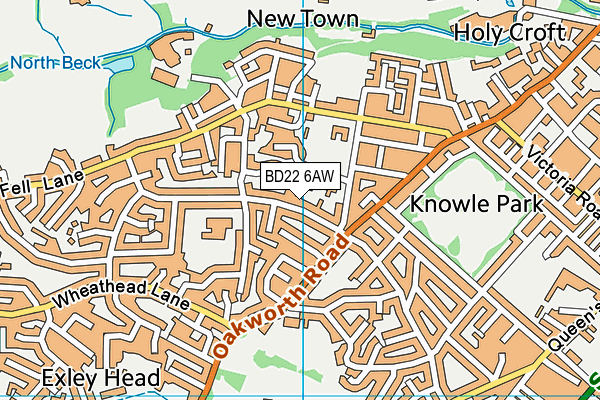BD22 6AW map - OS VectorMap District (Ordnance Survey)