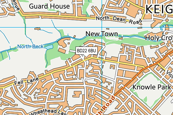 BD22 6BU map - OS VectorMap District (Ordnance Survey)