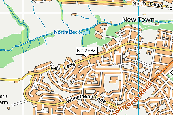 BD22 6BZ map - OS VectorMap District (Ordnance Survey)