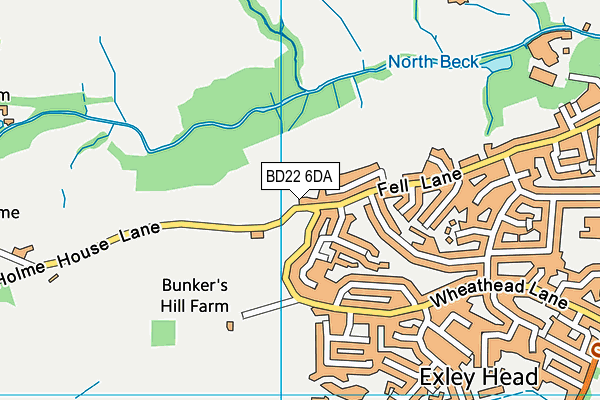 BD22 6DA map - OS VectorMap District (Ordnance Survey)