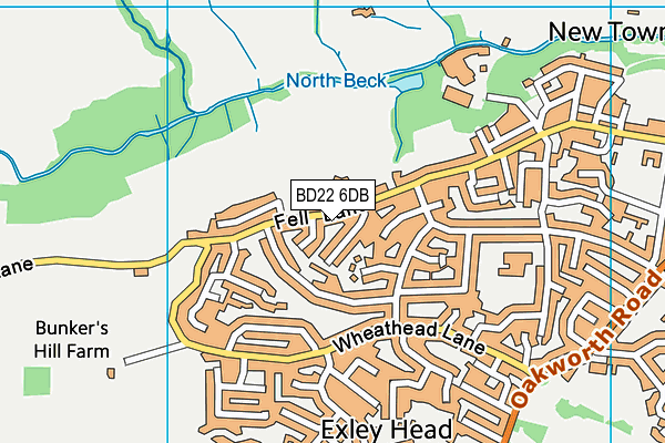BD22 6DB map - OS VectorMap District (Ordnance Survey)
