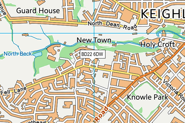 BD22 6DW map - OS VectorMap District (Ordnance Survey)