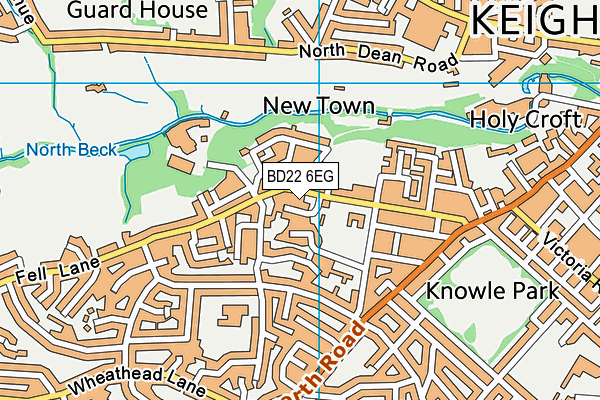 BD22 6EG map - OS VectorMap District (Ordnance Survey)