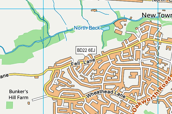 BD22 6EJ map - OS VectorMap District (Ordnance Survey)