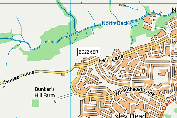 BD22 6ER map - OS VectorMap District (Ordnance Survey)