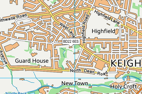 BD22 6ES map - OS VectorMap District (Ordnance Survey)