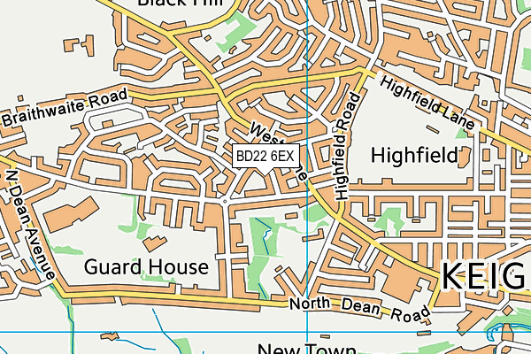 BD22 6EX map - OS VectorMap District (Ordnance Survey)