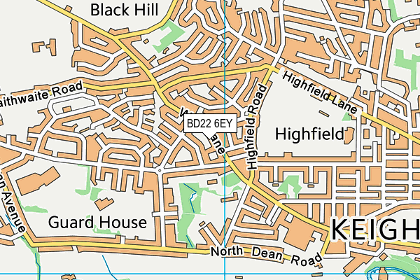 BD22 6EY map - OS VectorMap District (Ordnance Survey)