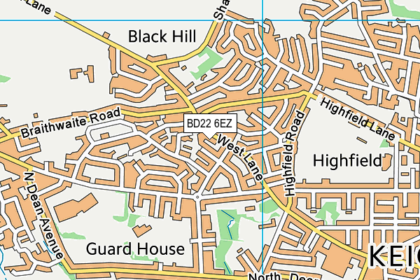 BD22 6EZ map - OS VectorMap District (Ordnance Survey)