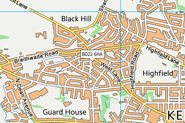 BD22 6HA map - OS VectorMap District (Ordnance Survey)