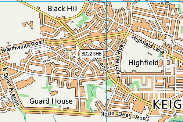 BD22 6HB map - OS VectorMap District (Ordnance Survey)