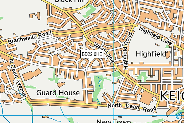 BD22 6HE map - OS VectorMap District (Ordnance Survey)