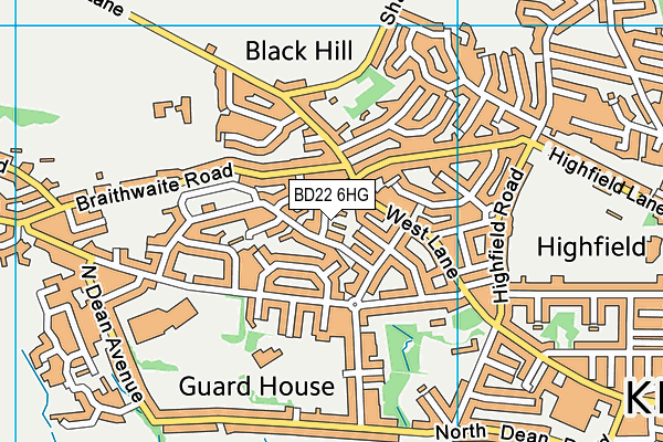 BD22 6HG map - OS VectorMap District (Ordnance Survey)