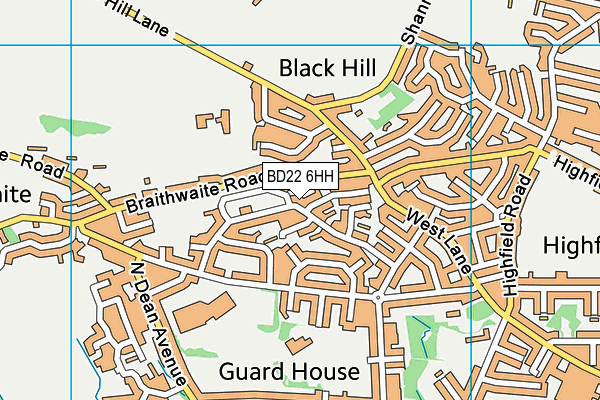 BD22 6HH map - OS VectorMap District (Ordnance Survey)