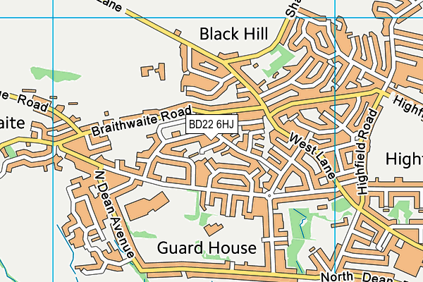 BD22 6HJ map - OS VectorMap District (Ordnance Survey)