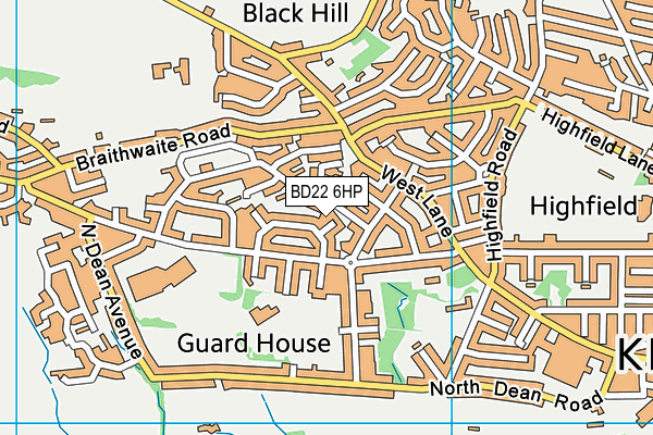 BD22 6HP map - OS VectorMap District (Ordnance Survey)
