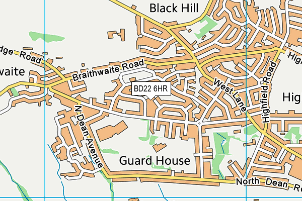 BD22 6HR map - OS VectorMap District (Ordnance Survey)