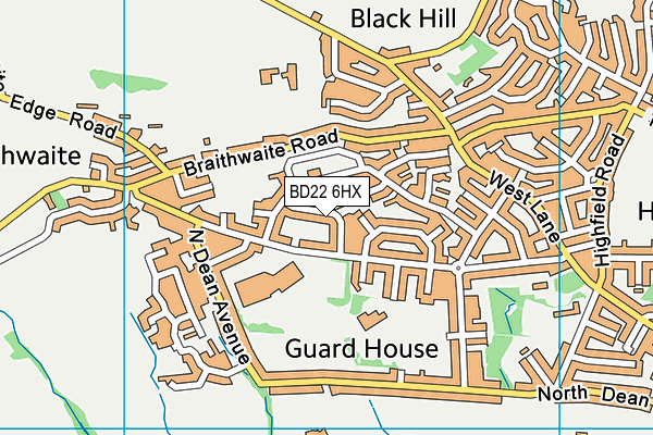 BD22 6HX map - OS VectorMap District (Ordnance Survey)