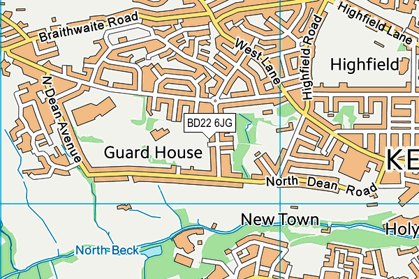 BD22 6JG map - OS VectorMap District (Ordnance Survey)