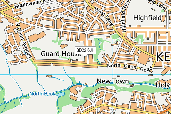 BD22 6JH map - OS VectorMap District (Ordnance Survey)