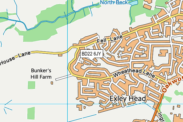 BD22 6JY map - OS VectorMap District (Ordnance Survey)