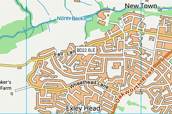 BD22 6LE map - OS VectorMap District (Ordnance Survey)