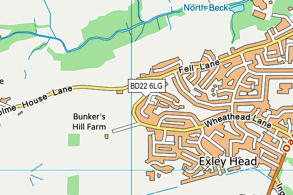 BD22 6LG map - OS VectorMap District (Ordnance Survey)