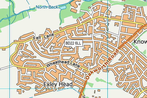 BD22 6LL map - OS VectorMap District (Ordnance Survey)