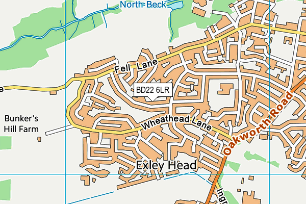 BD22 6LR map - OS VectorMap District (Ordnance Survey)