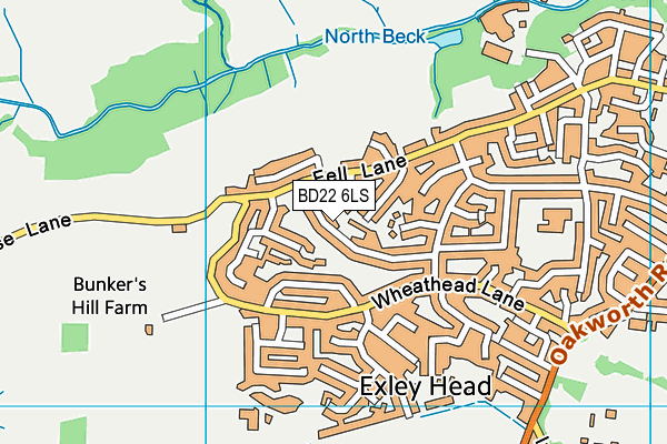 BD22 6LS map - OS VectorMap District (Ordnance Survey)