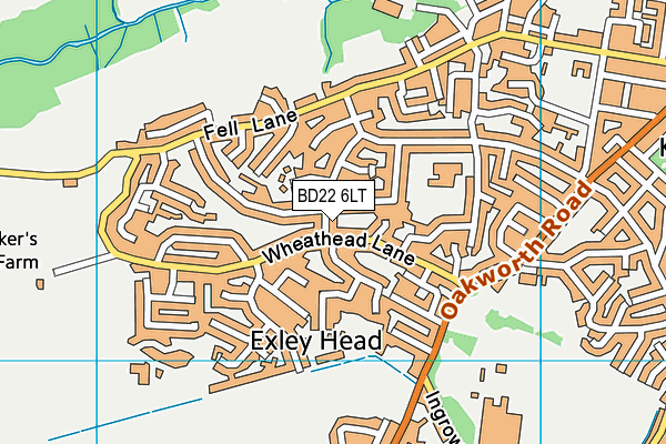 BD22 6LT map - OS VectorMap District (Ordnance Survey)