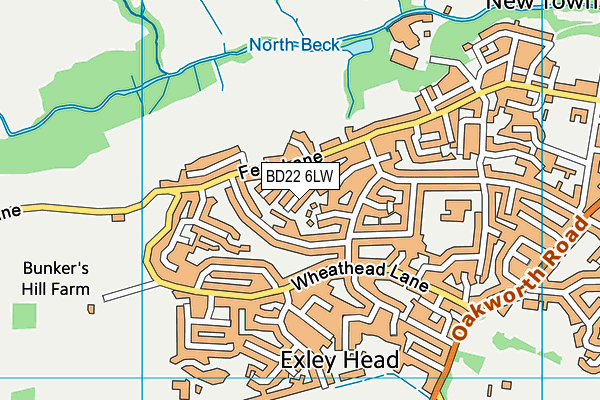 BD22 6LW map - OS VectorMap District (Ordnance Survey)