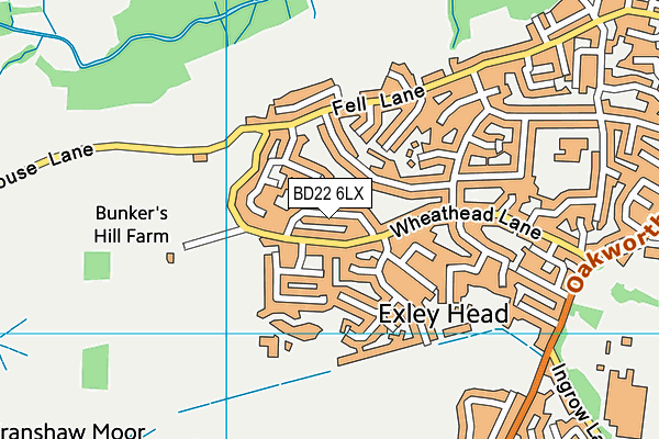 BD22 6LX map - OS VectorMap District (Ordnance Survey)