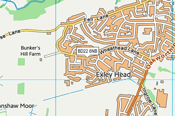 BD22 6NB map - OS VectorMap District (Ordnance Survey)