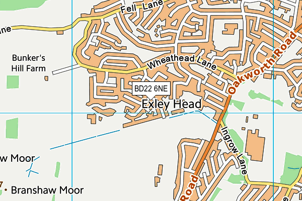 BD22 6NE map - OS VectorMap District (Ordnance Survey)