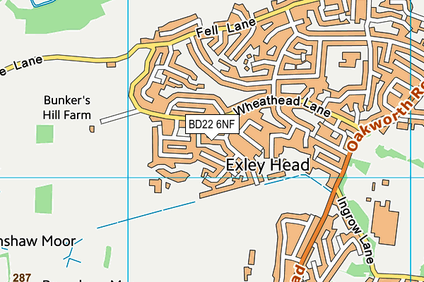 BD22 6NF map - OS VectorMap District (Ordnance Survey)
