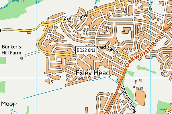 BD22 6NJ map - OS VectorMap District (Ordnance Survey)