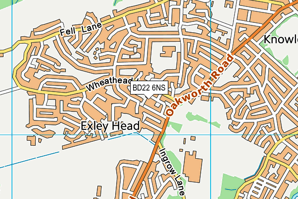 BD22 6NS map - OS VectorMap District (Ordnance Survey)