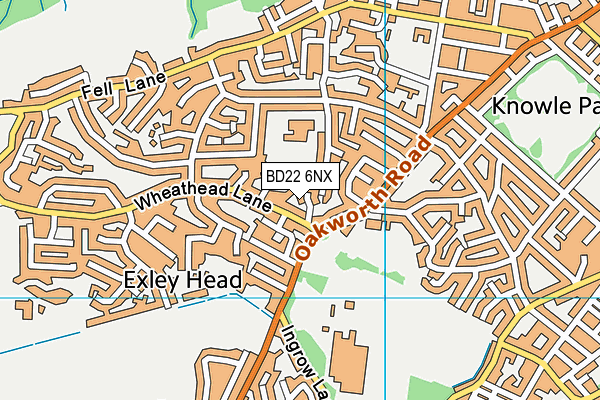 BD22 6NX map - OS VectorMap District (Ordnance Survey)