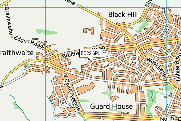 BD22 6PL map - OS VectorMap District (Ordnance Survey)