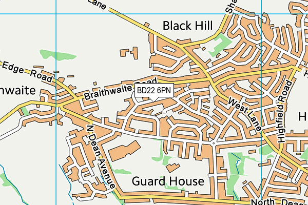 BD22 6PN map - OS VectorMap District (Ordnance Survey)