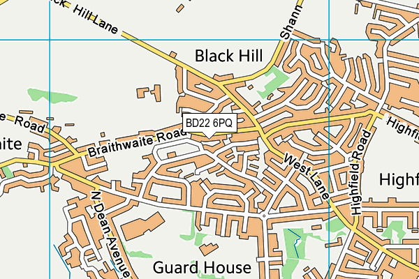 BD22 6PQ map - OS VectorMap District (Ordnance Survey)