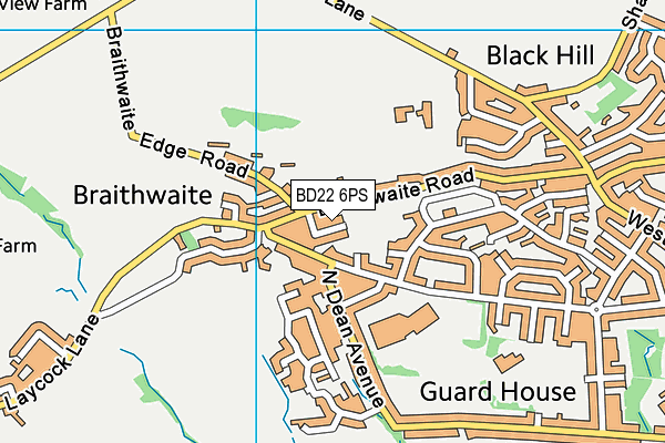 BD22 6PS map - OS VectorMap District (Ordnance Survey)