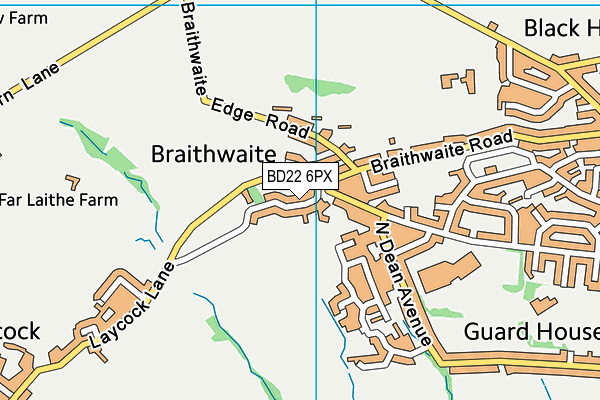 BD22 6PX map - OS VectorMap District (Ordnance Survey)