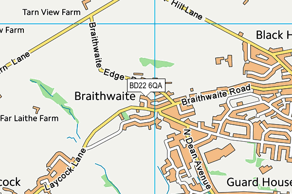BD22 6QA map - OS VectorMap District (Ordnance Survey)