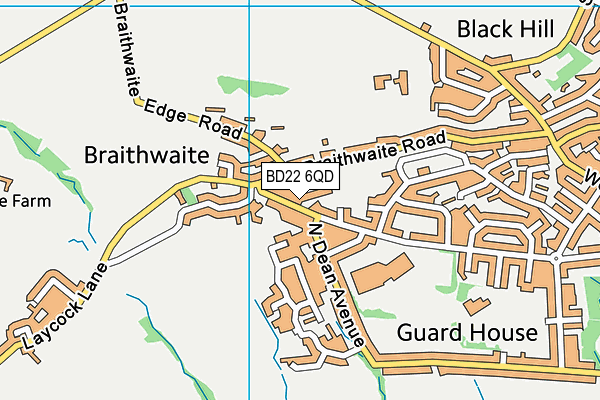 BD22 6QD map - OS VectorMap District (Ordnance Survey)