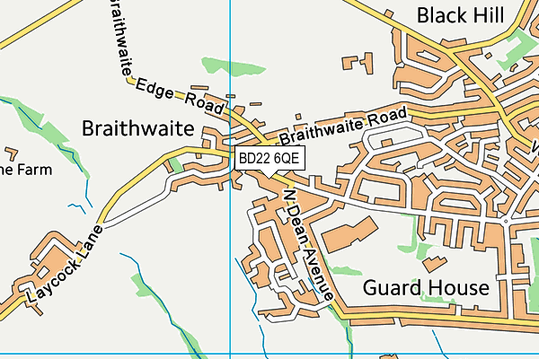 BD22 6QE map - OS VectorMap District (Ordnance Survey)