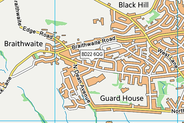 BD22 6QG map - OS VectorMap District (Ordnance Survey)