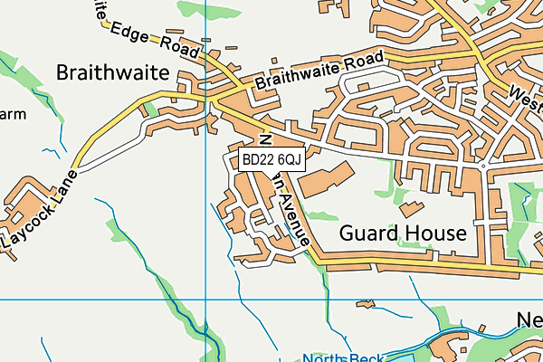 BD22 6QJ map - OS VectorMap District (Ordnance Survey)