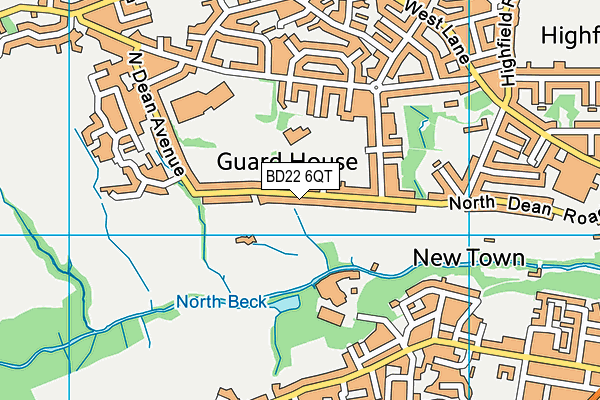 BD22 6QT map - OS VectorMap District (Ordnance Survey)